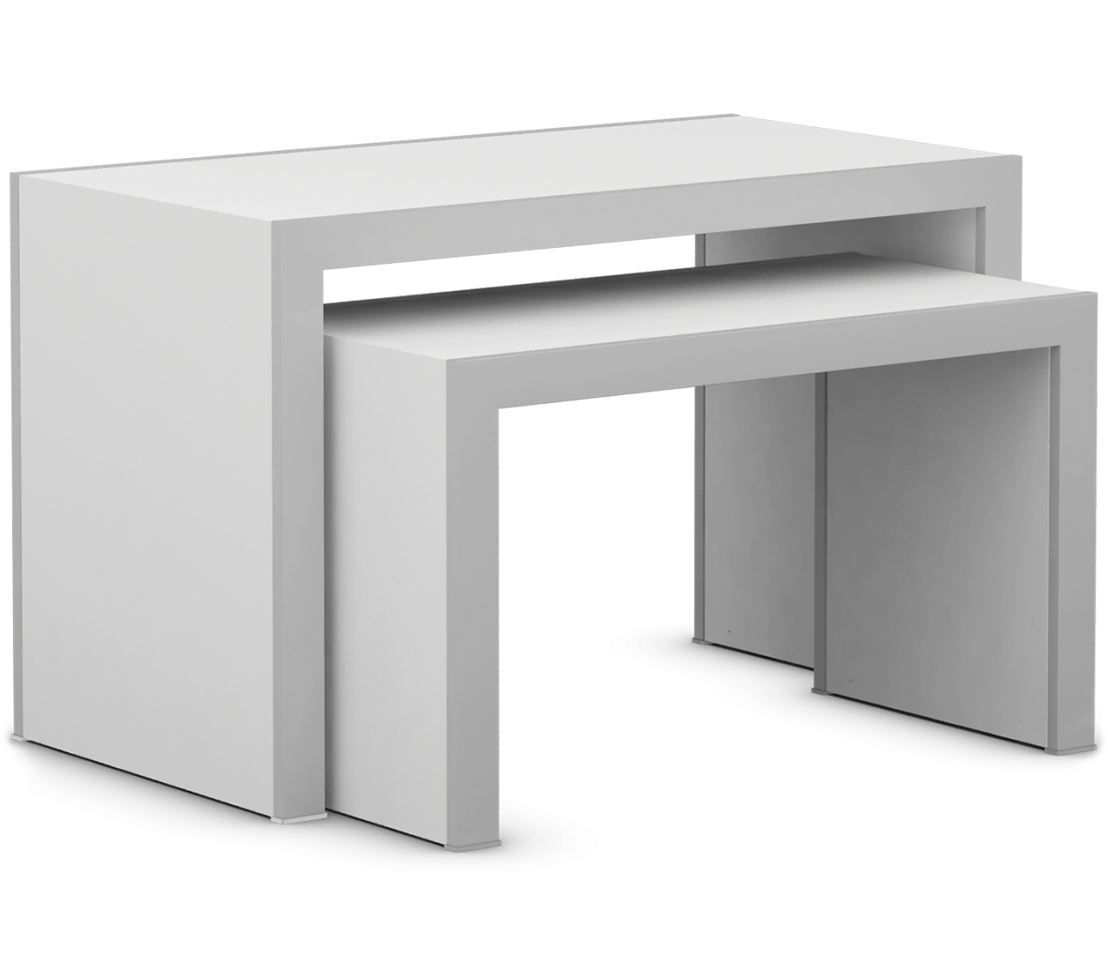 Edge Collection Metal Frame Table Set with Laminated Tops and Sides