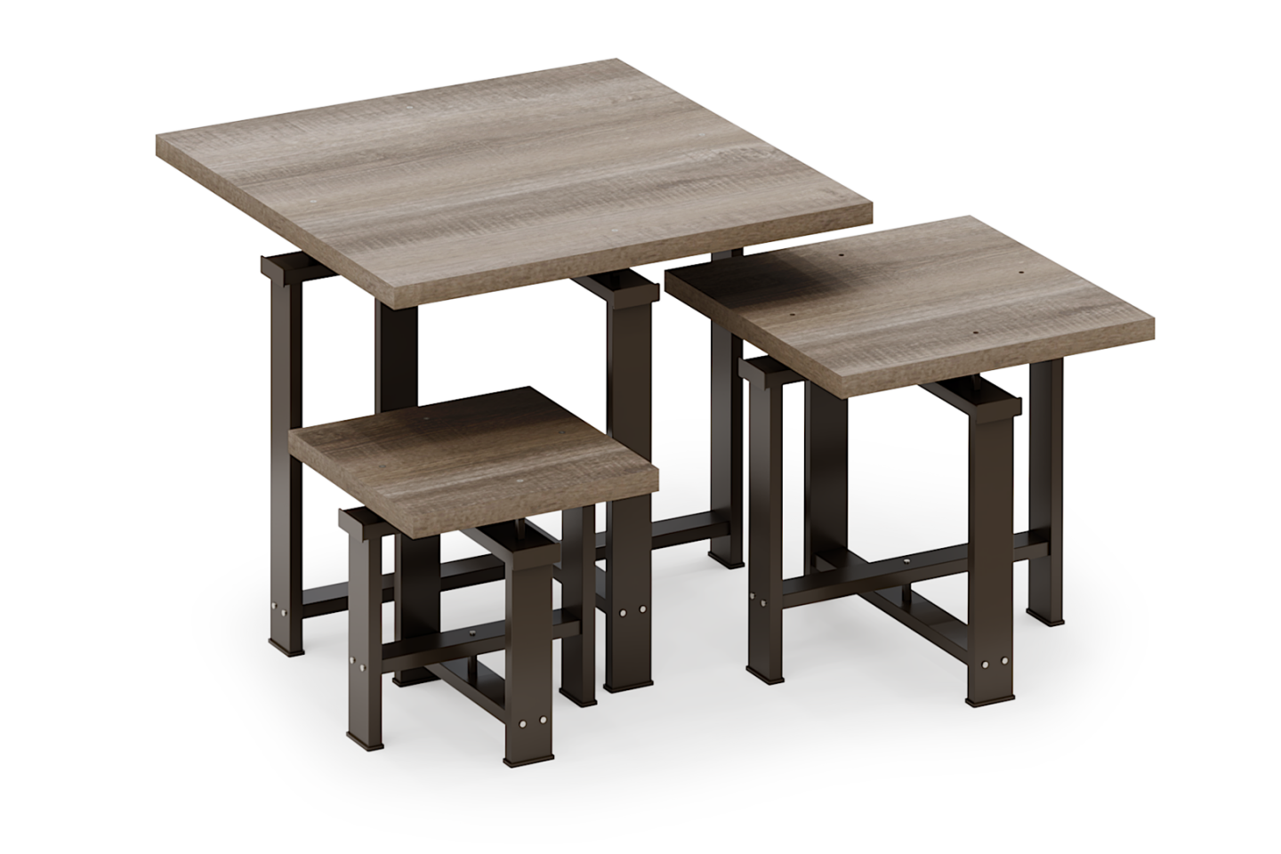Edge Collection Square Table Set with Laminated Tops