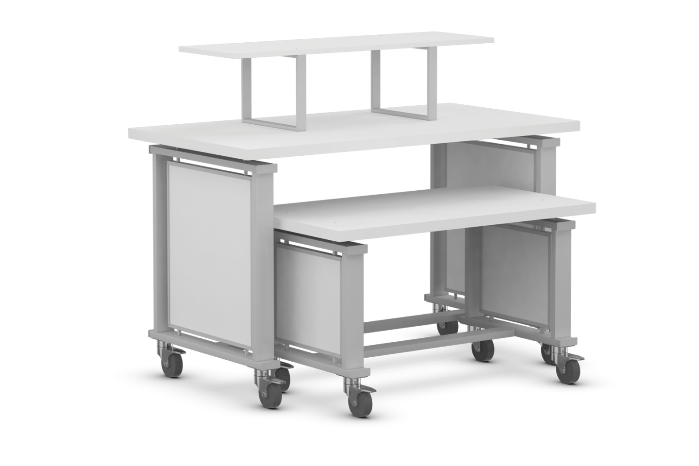 Edge Collection Rectangular Table Set and Riser with Laminated Tops
