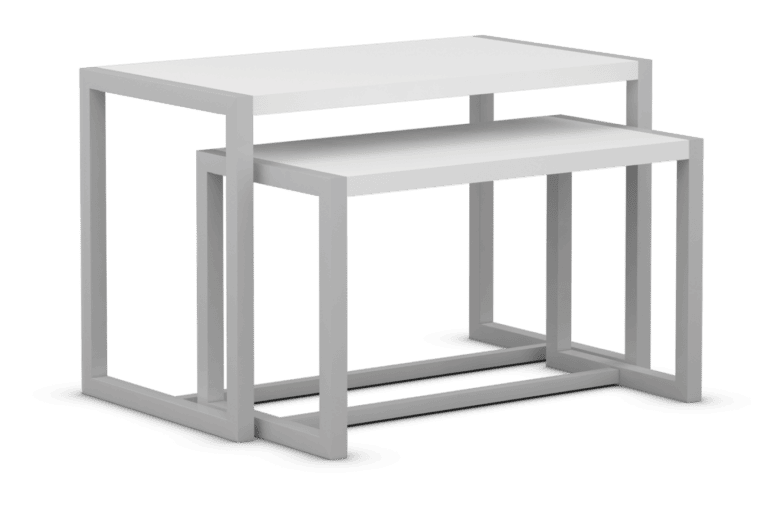 Edge Collection Nesting Tables with Laminated Tops and Open Sides