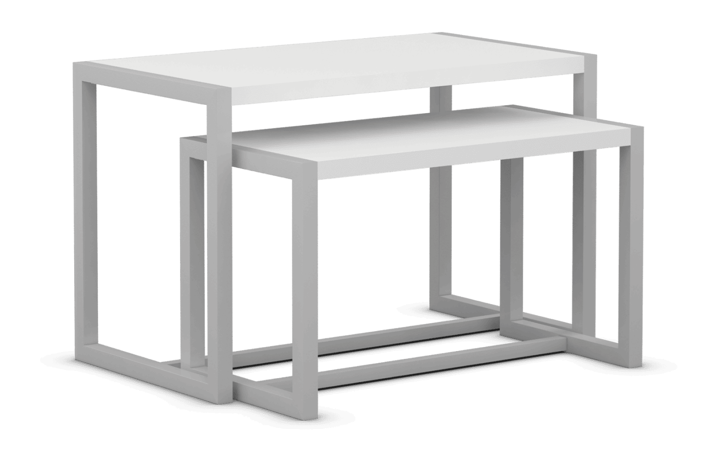 Edge Collection Nesting Tables with Laminated Tops and Open Sides