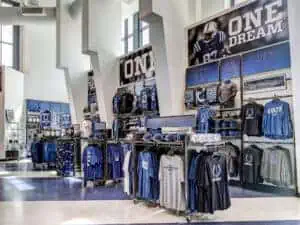 a store inside of a building