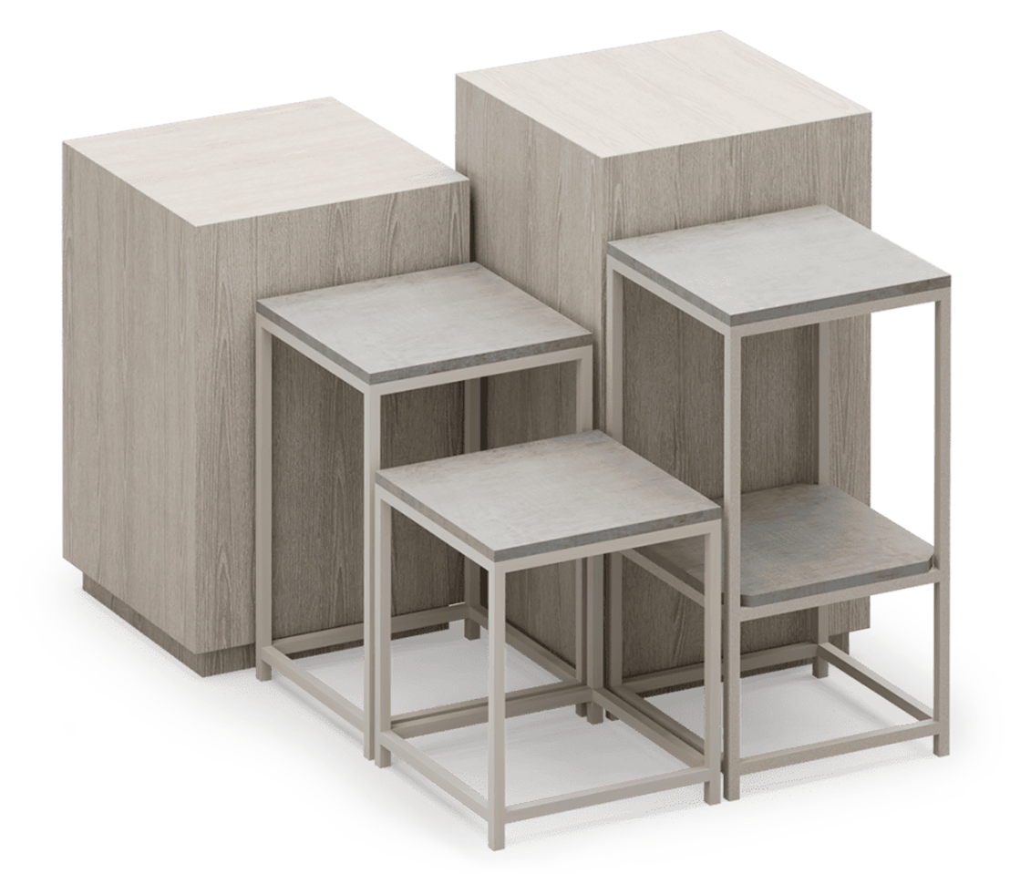 Reveal Laminated Display Cubes and Table Set - OPTO International ...