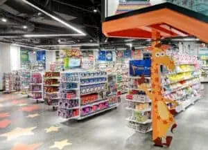 a store inside of a building