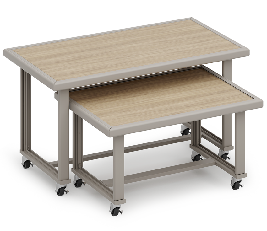 EVT-6032-34-WEB2 Evolve Collection Laminated Tables with Cladding