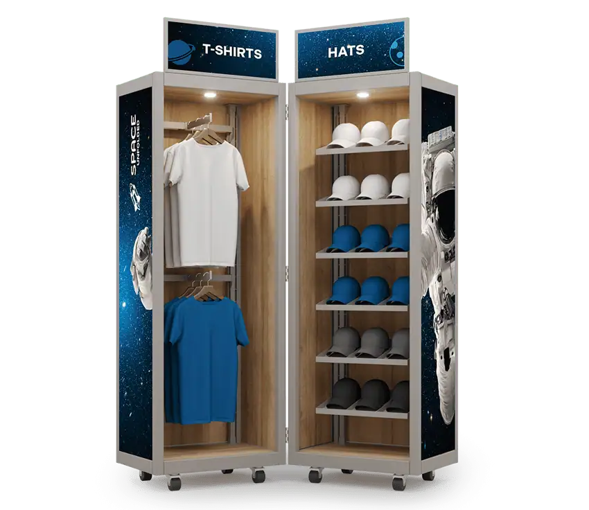 2 module clamshell open and branded