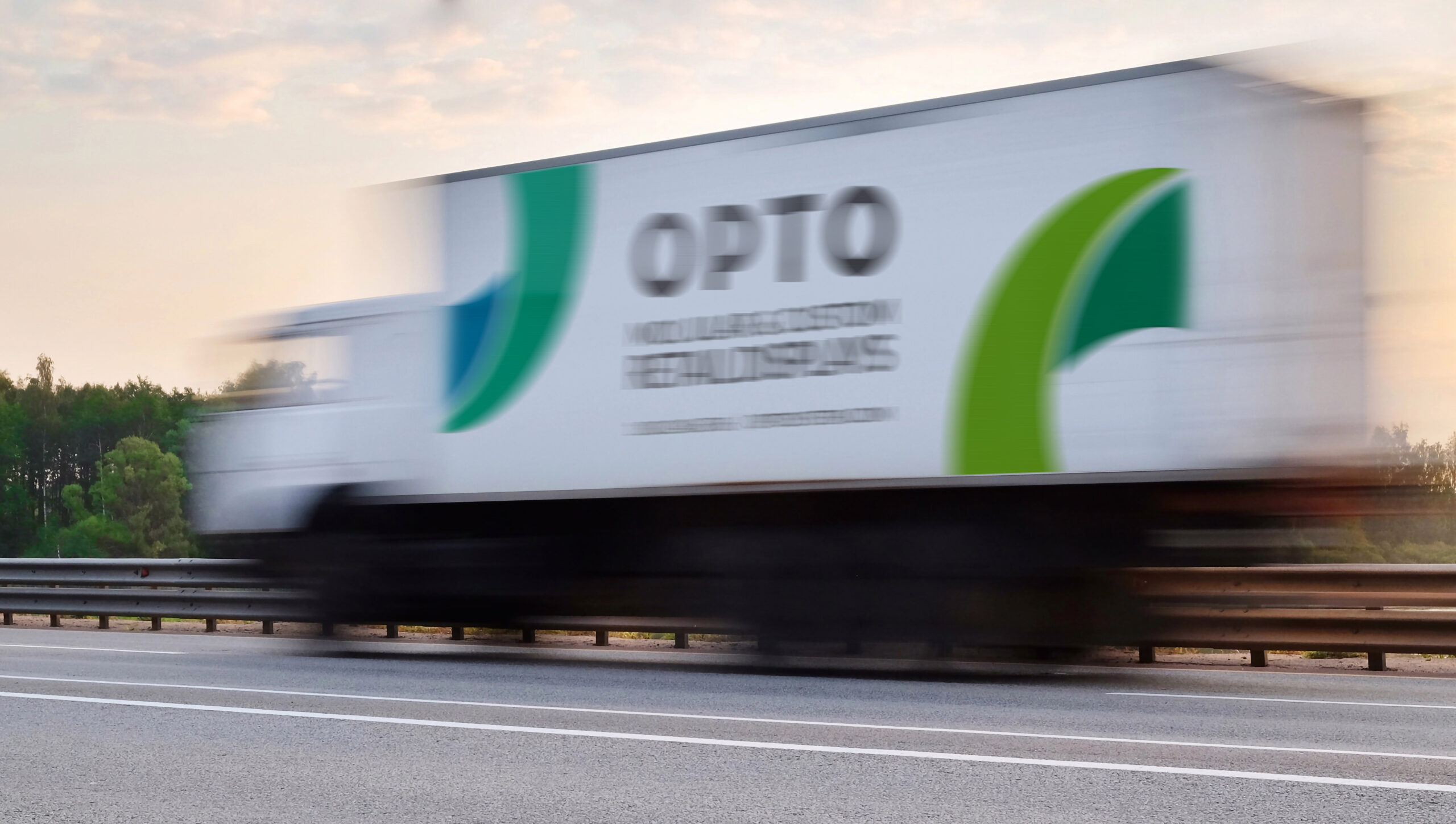 the image of a truck in movement