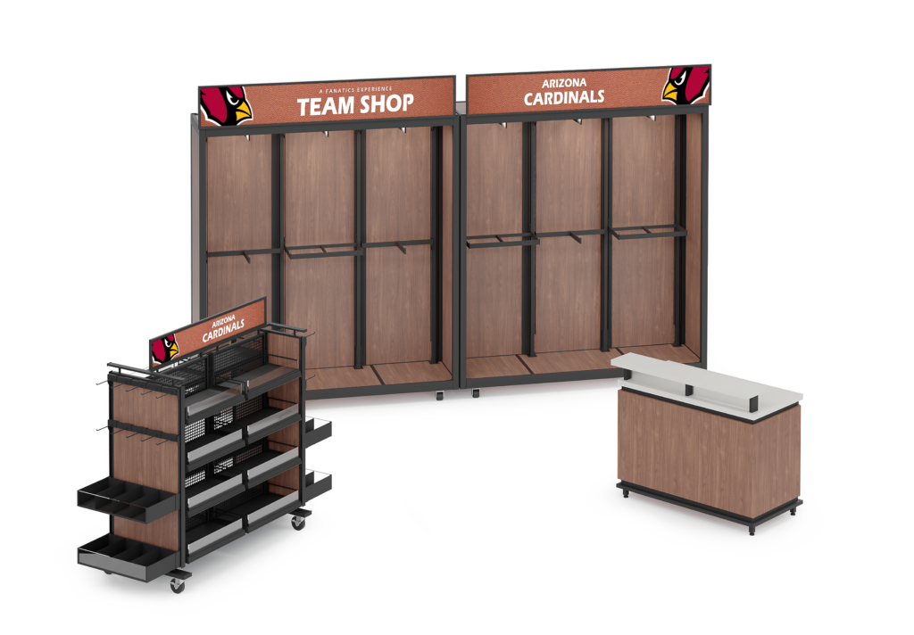 Arizona Cardinals Clamshell, floor fixture and counter