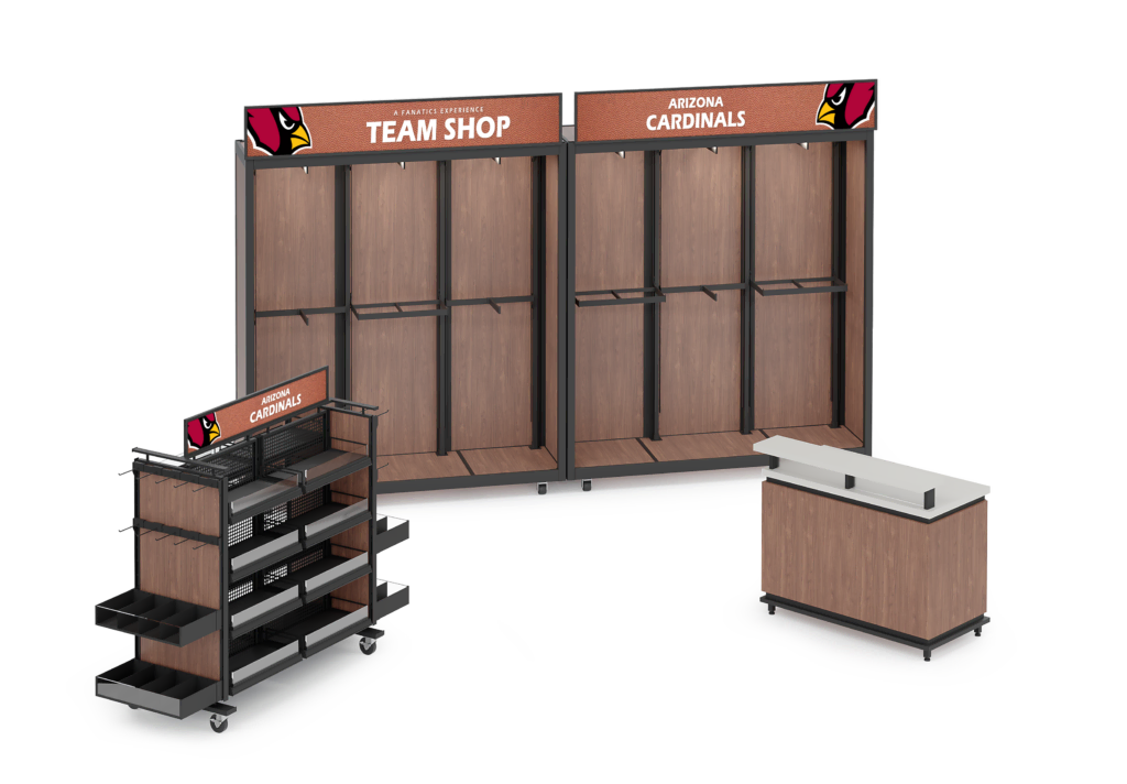 Arizona Cardinals Clamshell, floor fixture and counter
