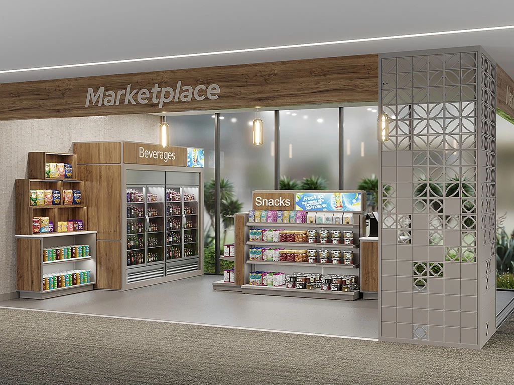 small indoor convenience marketplace rendering