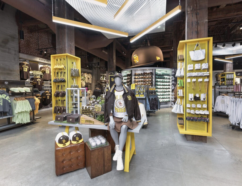 Padres baseball merchandise wide shot of store