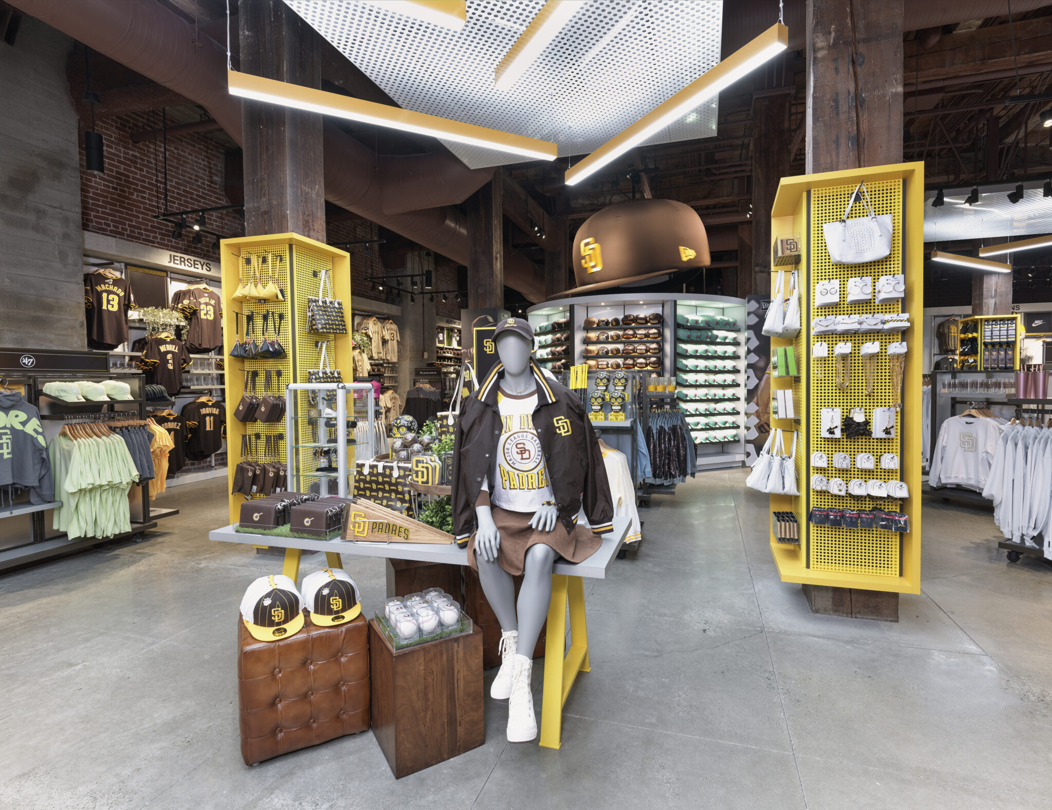 Padres baseball merchandise wide shot of store