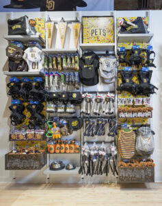 tall wall fixture with padres accessories