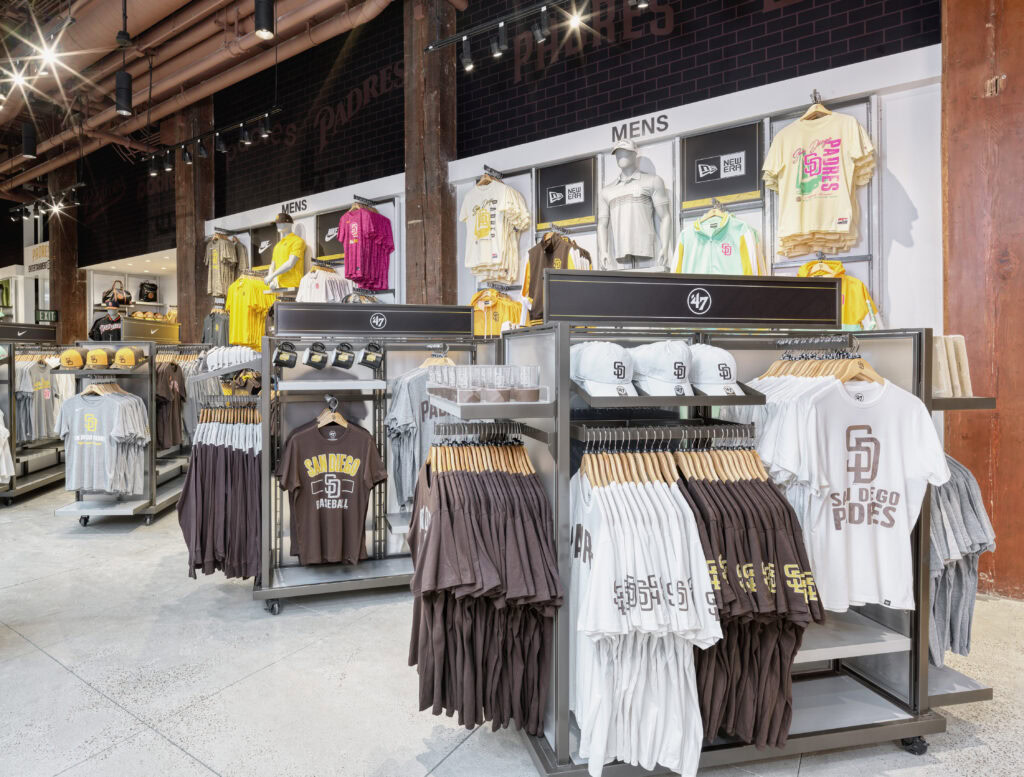 padres freestanding shirt racks