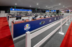 large retail tent queue line