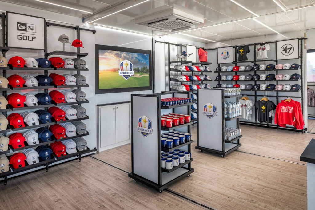 mobile retail trailer inside wide view