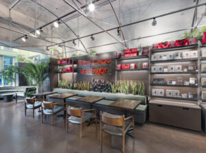 Hotel chocolat michigan ave front seating area