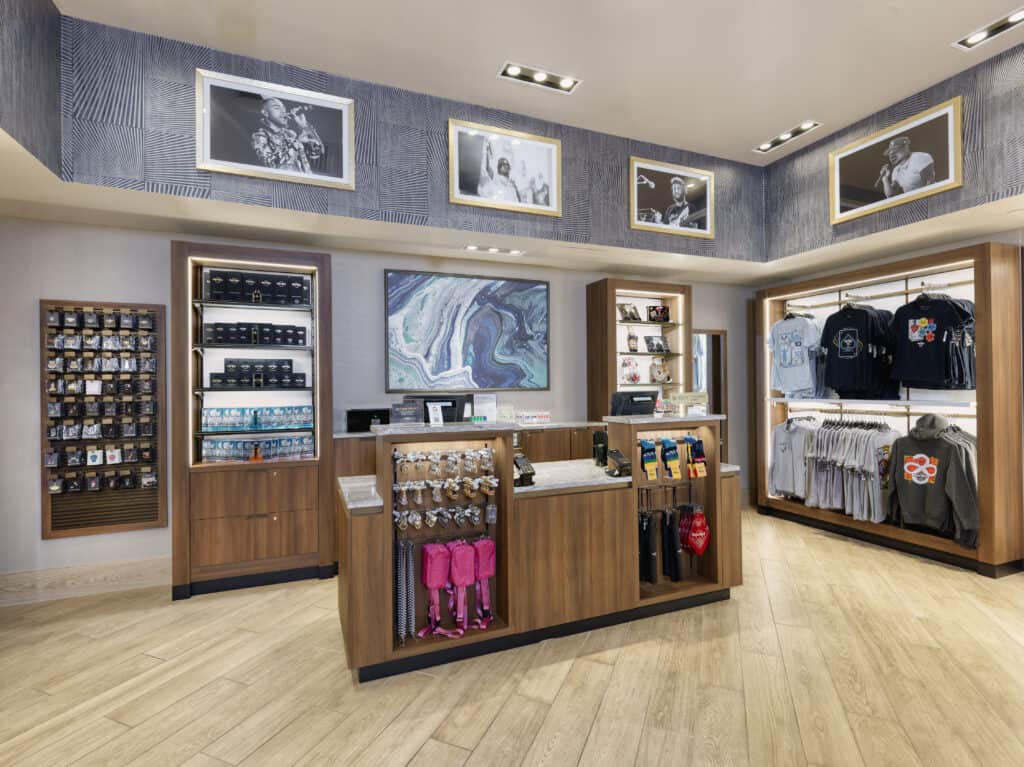 Accessory floor display at hard rock store