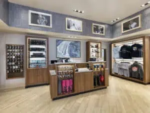 Accessory floor display at hard rock store