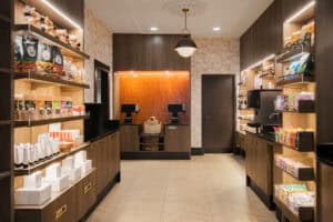 wood colored small convenience market